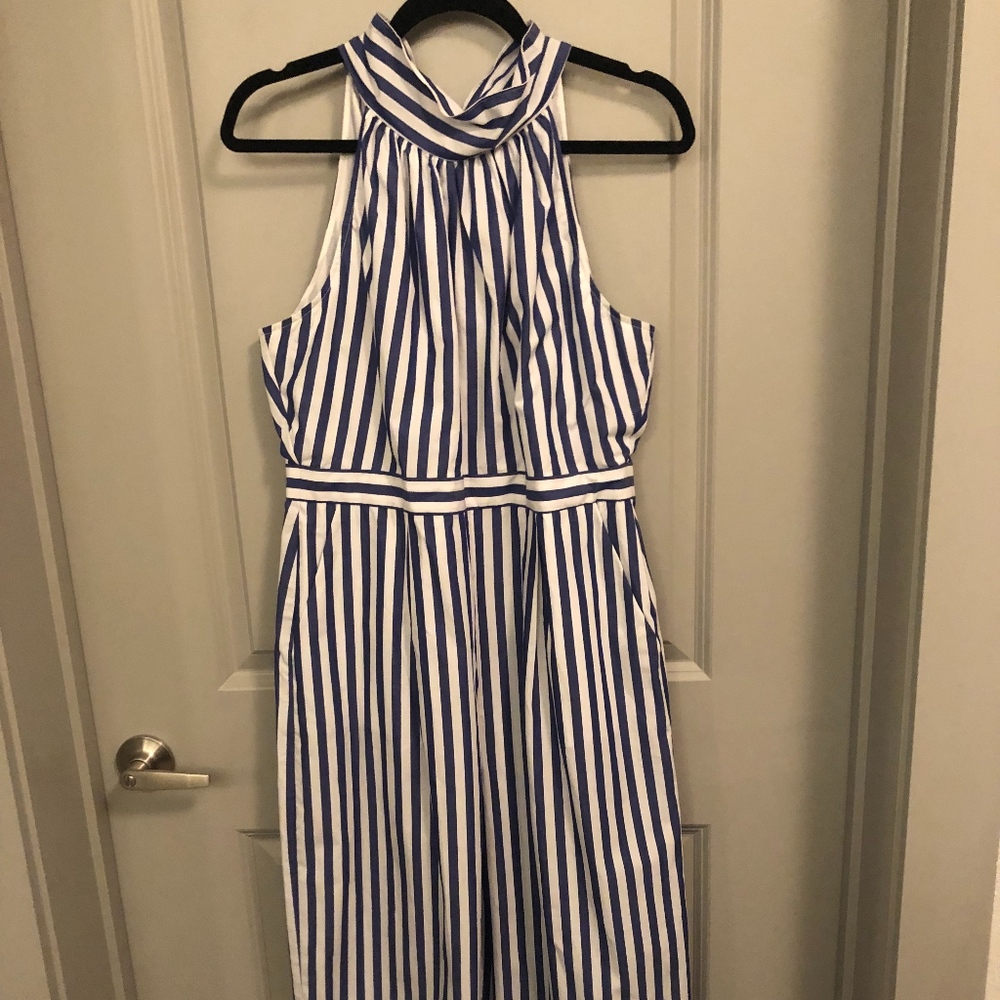 J.Crew Striped Halter Jumpsuit